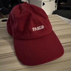 Dark Red 'Pablo' Embroidered Cap